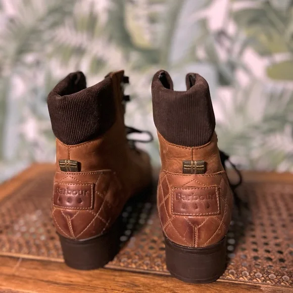 Women’s Barbour Grassmoor Brown Leather Boots - Picture 2 of 7